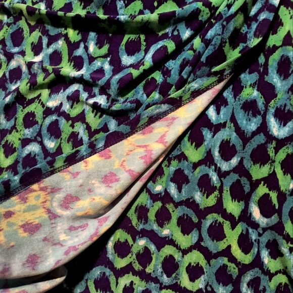 Lauren Ralph Lauren Blue and Green Geometric Circles Midi Dress - Picture 4 of 4